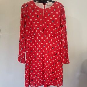 Disney Cath Kidston Red Long Sleeve Dress